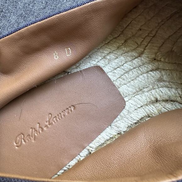 Ralph Lauren Bowsworth Lace Linen Logo Almond Toe Slip On Men's 8 Women’s 10.5 - Picture 12 of 16